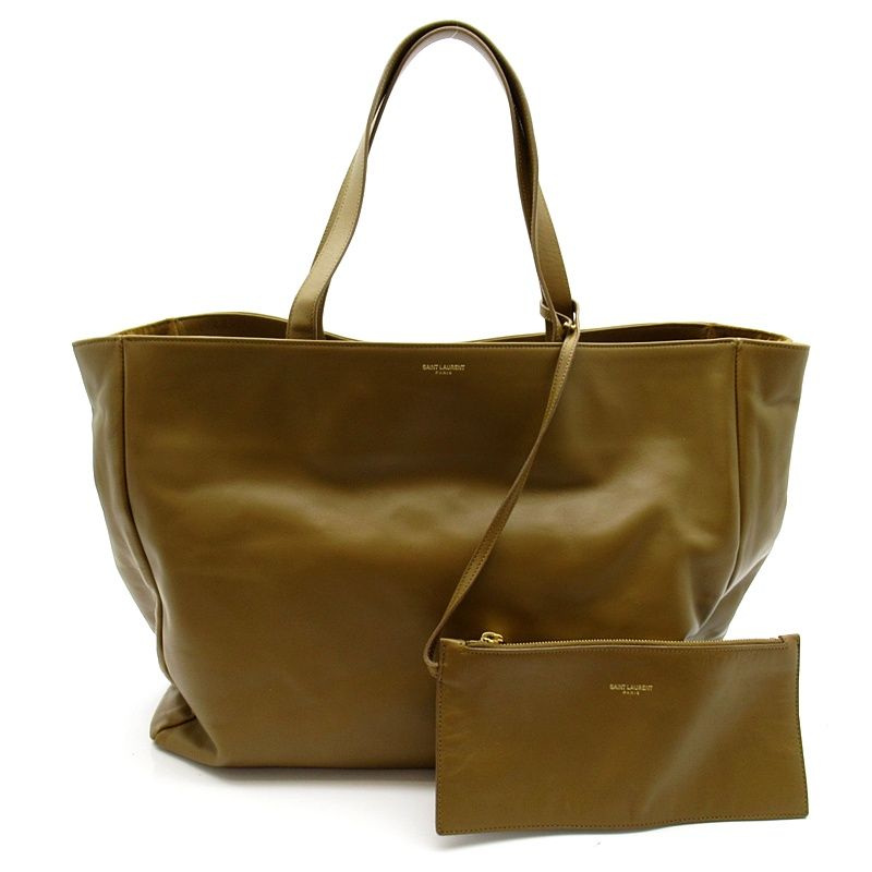 Saint Laurent Tote Calf Suede Brown