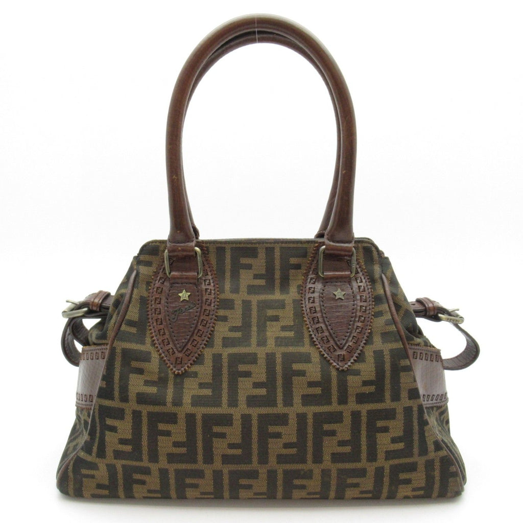 Fendi Zuka Etonico Handbag 8 Canvas Leather Brown