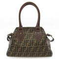 Fendi Zuka Etonico Handbag 8 Canvas Leather Brown
