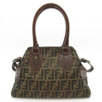 Fendi Zuka Etonico Handbag 8 Canvas Leather Brown