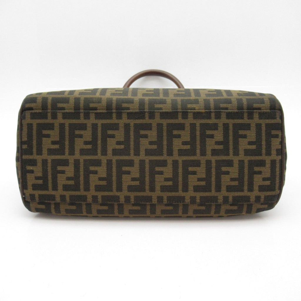 Fendi Zuka Etonico Handbag 8 Canvas Leather Brown — view 6