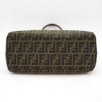 Fendi Zuka Etonico Handbag 8 Canvas Leather Brown — view 6