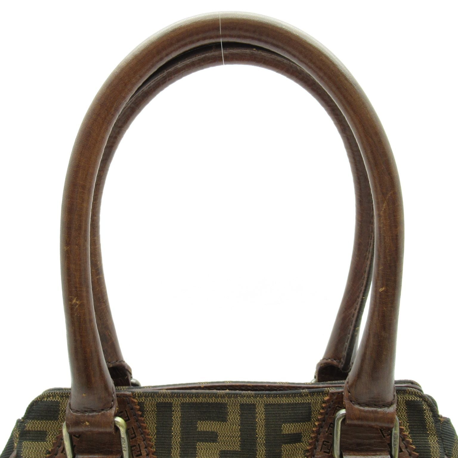 Fendi Zuka Etonico Handbag 8 Canvas Leather Brown — view 2