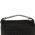 Fendi Zucchino Handbag Canvas Leather Black — view 2