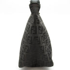 Fendi Zucchino Handbag Canvas Leather Black — view 3