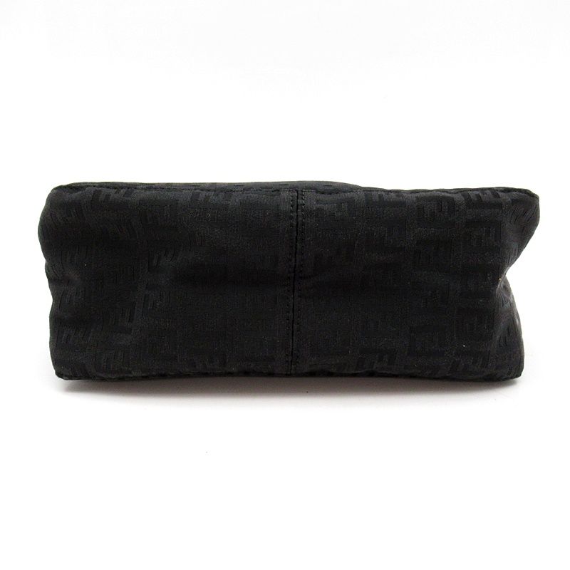 Fendi Zucchino Handbag Canvas Leather Black — view 6