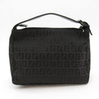 Fendi Zucchino Handbag Canvas Leather Black — view 4
