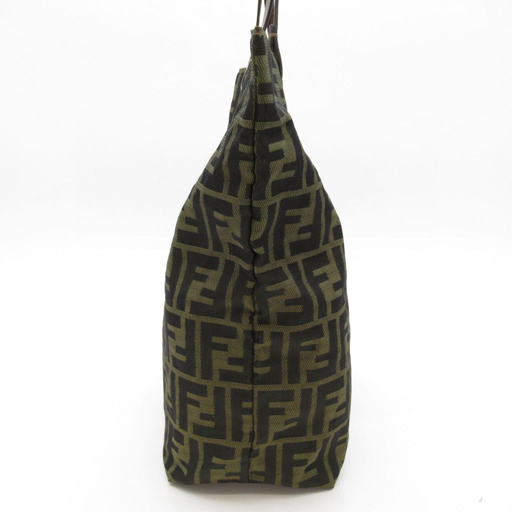 Fendi Zucca Tote Canvas Leather Handbag Brown — view 3