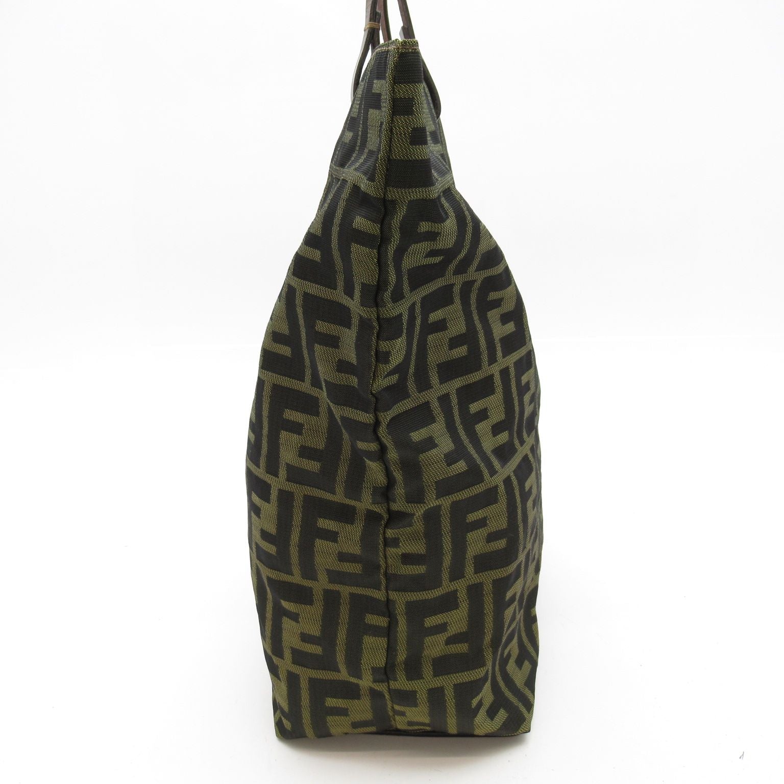 Fendi Zucca Tote Canvas Leather Handbag Brown — view 5