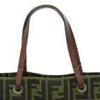 Fendi Zucca Tote Canvas Leather Handbag Brown — view 2
