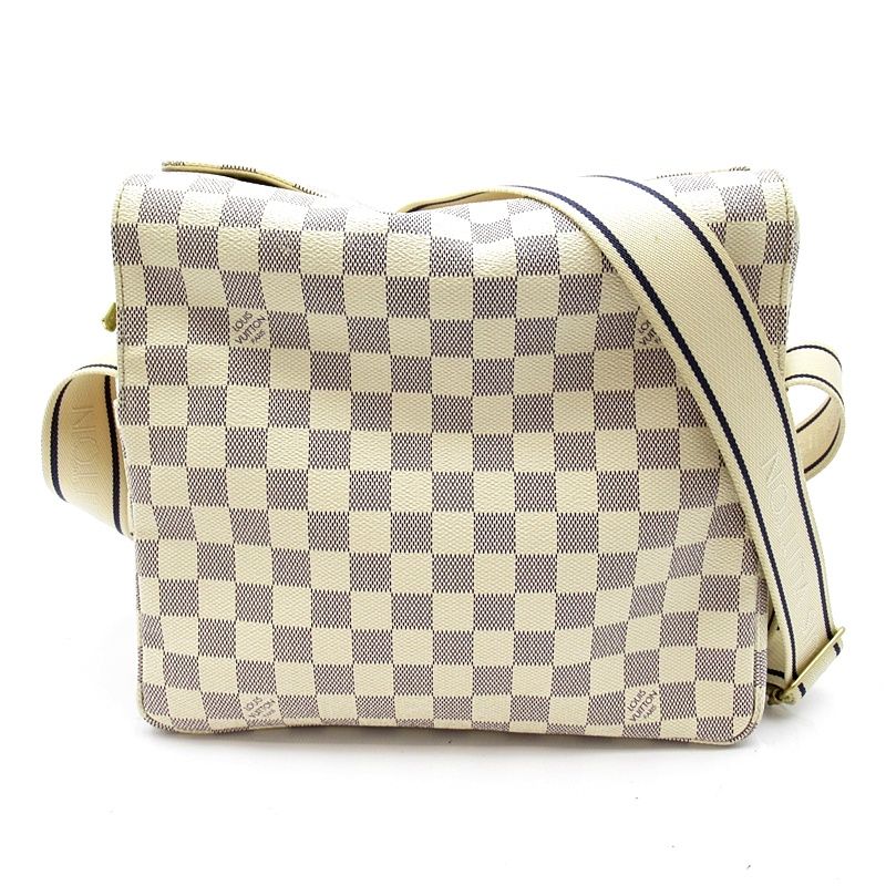 Louis Vuitton Naviglio Damier Azur Shoulder Bag White
