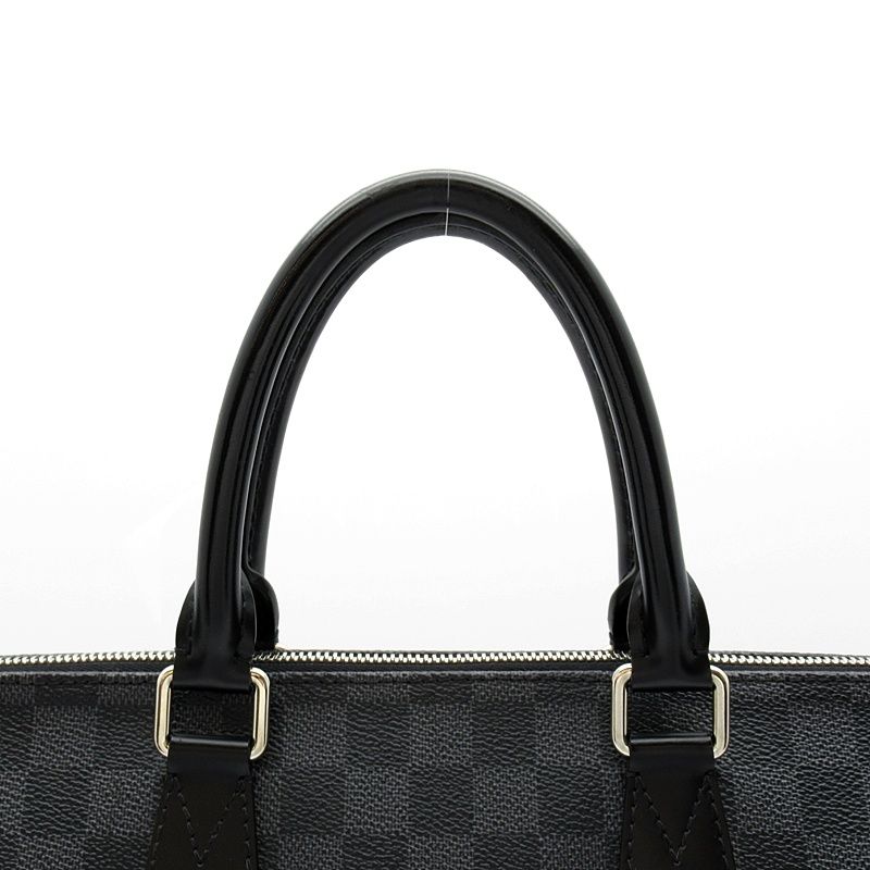 Louis Vuitton Porte Documents Jules Damier Graphite Business Bag Black Gray — view 2