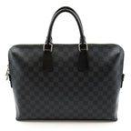 Louis Vuitton Porte Documents Jules Damier Graphite Business Bag Black Gray — view 4