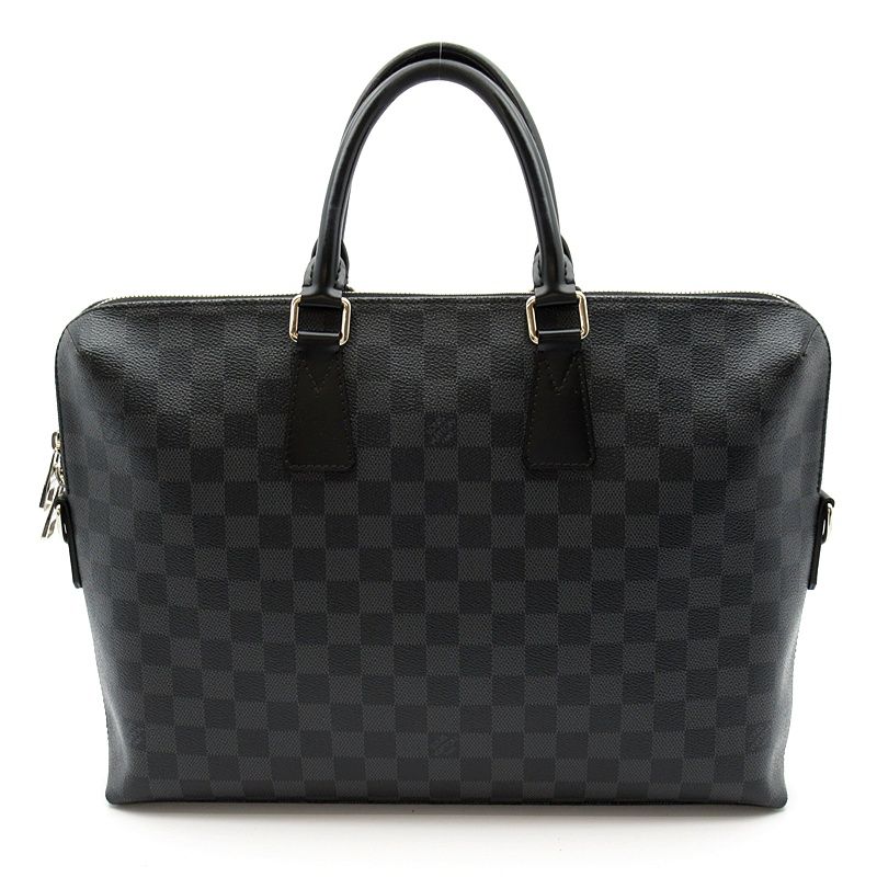 Louis Vuitton Porte Documents Jules Damier Graphite Business Bag Black Gray — view 4