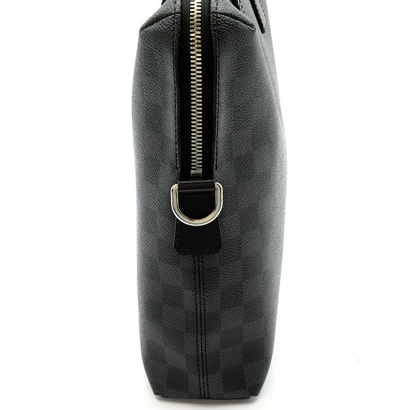 Louis Vuitton Porte Documents Jules Damier Graphite Business Bag Black Gray — view 5