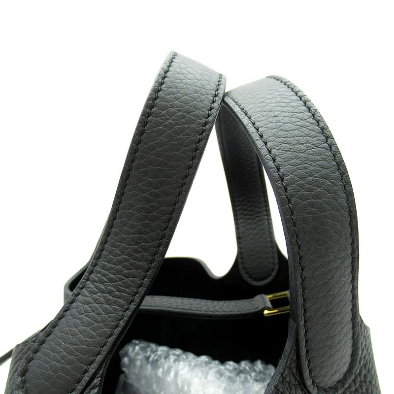 Hermes Picotin Lock PM Taurillon Clemence Handbag Black — view 2
