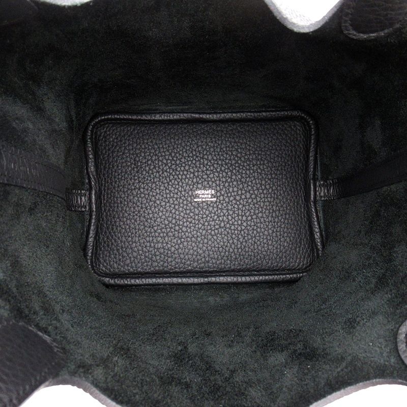 Hermes Picotin Lock PM Taurillon Clemence Handbag Black — view 7
