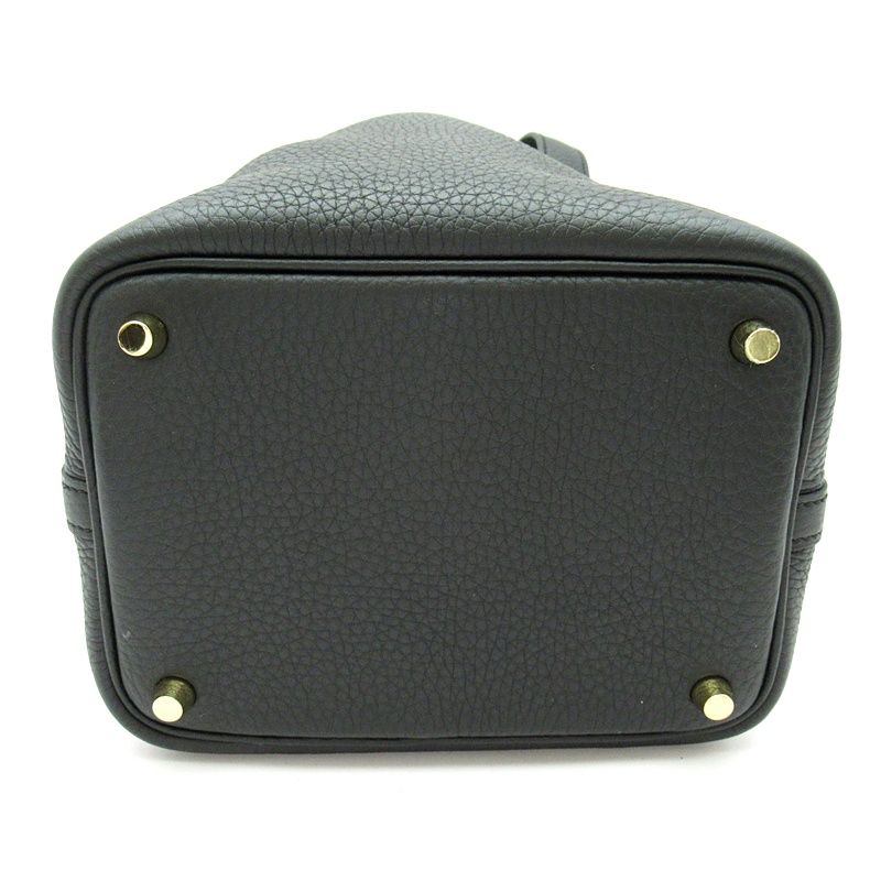 Hermes Picotin Lock PM Taurillon Clemence Handbag Black — view 6