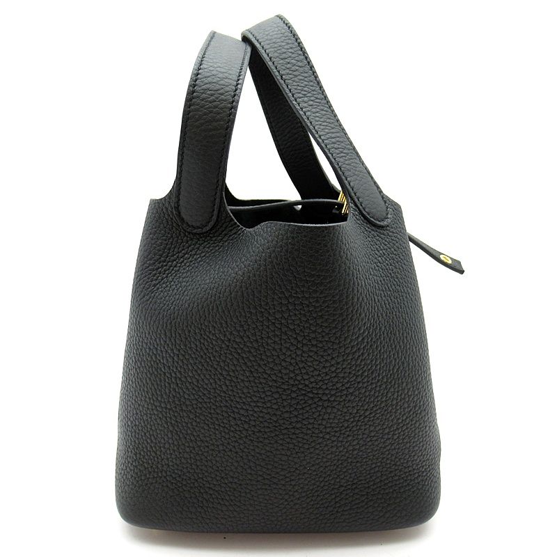 Hermes Picotin Lock PM Taurillon Clemence Handbag Black — view 4
