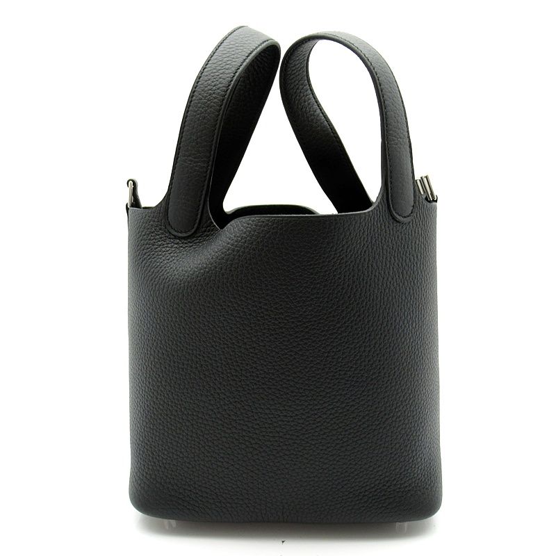Hermes Picotin Lock PM Taurillon Clemence Handbag Black — view 4
