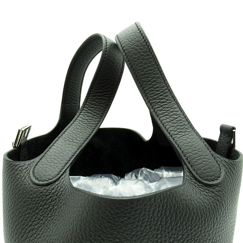 Hermes Picotin Lock PM Taurillon Clemence Handbag Black — view 2