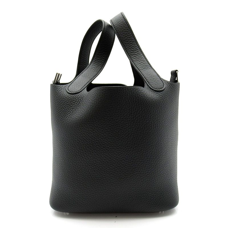 Hermes Picotin Lock PM Taurillon Clemence Handbag Black