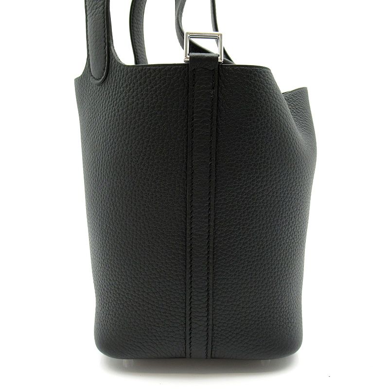 Hermes Picotin Lock PM Taurillon Clemence Handbag Black — view 5