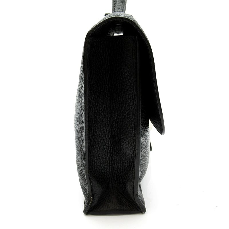 Hermes Sac a Depeches 27 Taurillon Clemence Business Bag Black — view 5