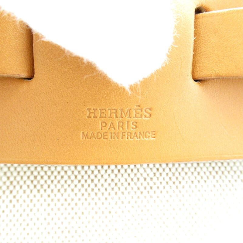 Hermes Herbag PM Toile Ash Calf Shoulder Bag Natural — view 7