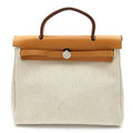 Hermes Herbag PM Toile Ash Calf Shoulder Bag Natural