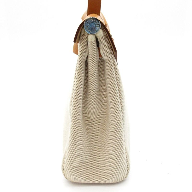 Hermes Herbag PM Toile Ash Calf Shoulder Bag Natural — view 2