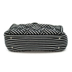 Chanel 2-Way Handbag Canvas Leather Tote Black Silver — view 6