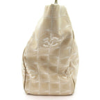 Chanel New Travel Line Tote MM Nylon Leather Beige Gold — view 5