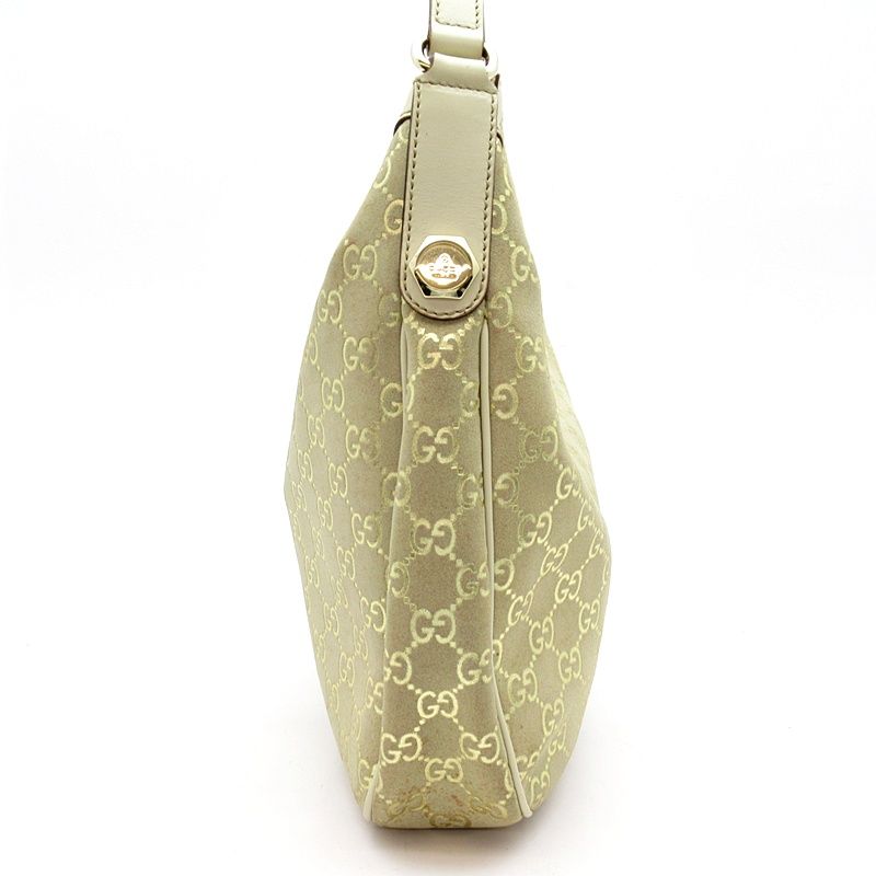 Gucci Shoulder Bag Suede Leather Beige — view 3
