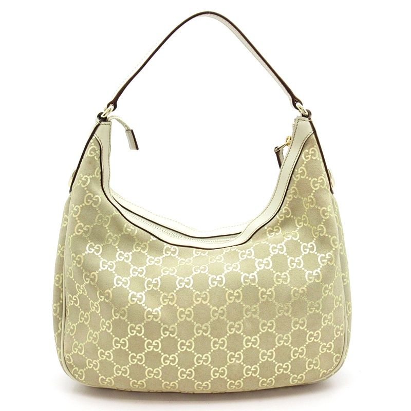 Gucci Shoulder Bag Suede Leather Beige — view 4