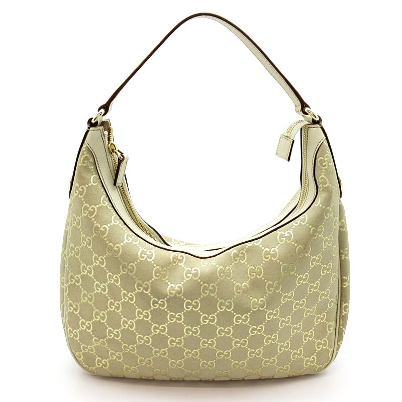 Gucci Shoulder Bag Suede Leather Beige