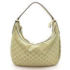 Gucci Shoulder Bag Suede Leather Beige