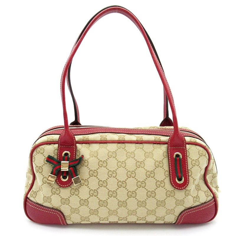 Gucci Princy Mini Boston Bag GG Canvas Tote Beige