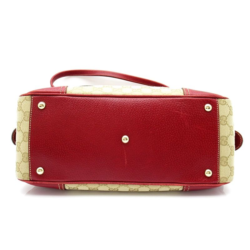 Gucci Princy Mini Boston Bag GG Canvas Tote Beige — view 6