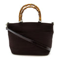 Gucci Bamboo 2-Way Handbag Canvas Leather Brown