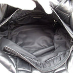 Prada Handbag Nylon Leather Tote Black Navy — view 7