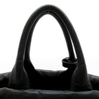 Prada Handbag Nylon Leather Tote Black Navy — view 2