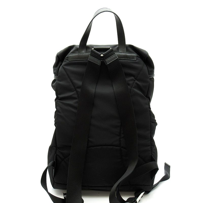 Prada Backpack Nylon Leather Black — view 4