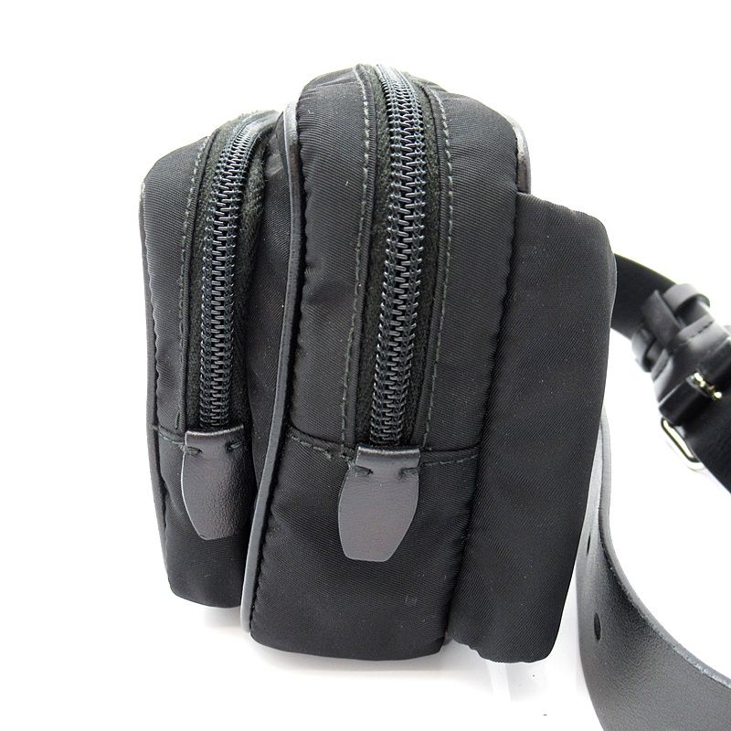 Prada Studded Waist Pouch Belt Bag Nylon Black — view 3