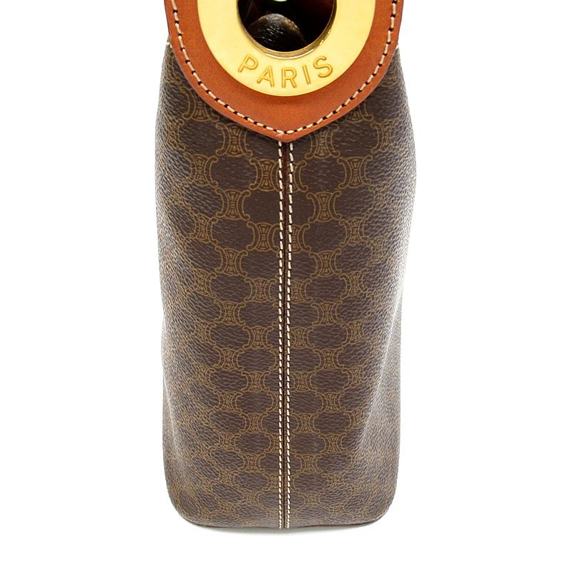 Celine Macadam Shoulder Bag Leather Brown — view 5