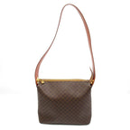 Celine Macadam Shoulder Bag Leather Brown