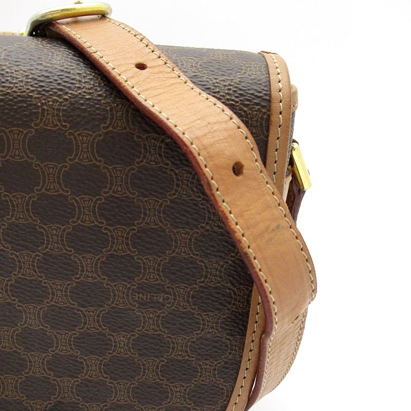 Celine Macadam Shoulder Bag Leather Brown — view 2