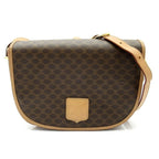 Celine Macadam Shoulder Bag Leather Brown