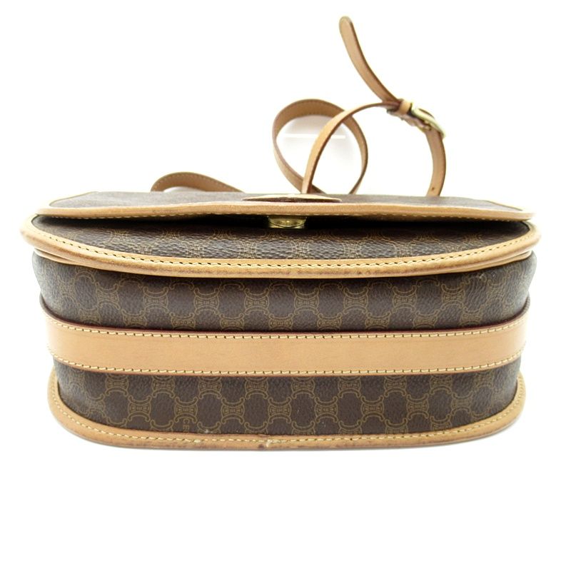 Celine Macadam Shoulder Bag Leather Brown — view 6