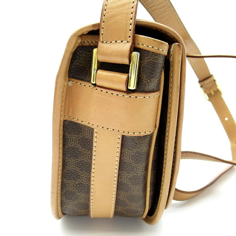 Celine Macadam Shoulder Bag Leather Brown — view 5